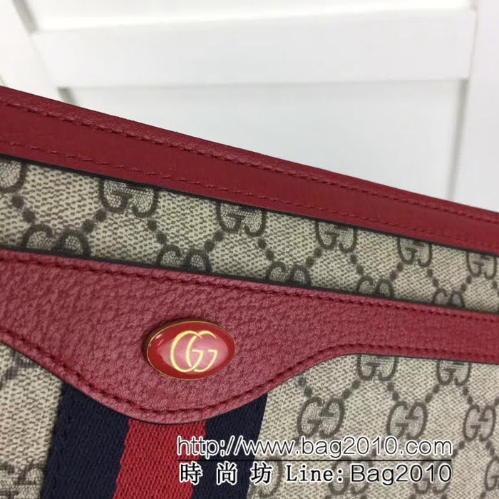 GUCCI古馳原單 新款專櫃品質原單貨實物實拍523354 啡pvc紅單肩斜挎包 HY1130